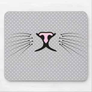 Kat Whiskers op Polka Dots Muismat