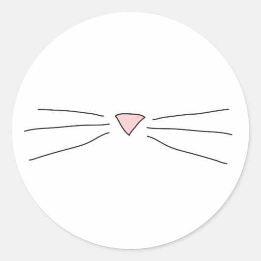Kat Whiskers Tekening Stickers (Voorkant)
