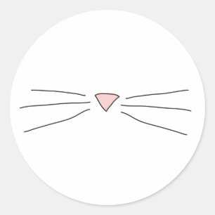 Kat whiskers Trekkers Ronde Sticker