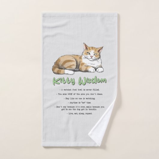 Kat Wisdom - Funny Cat Rules met een bruine kat Bad Handdoek (Handdoek)