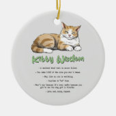 Kat Wisdom - Funny Cat Rules met een bruine kat Keramisch Ornament (Voorkant)