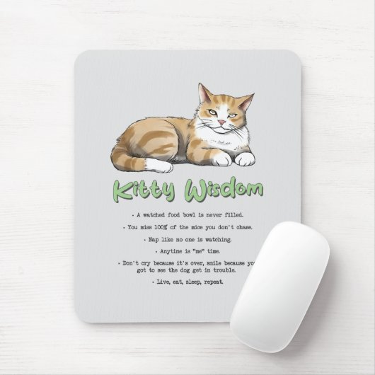 Kat Wisdom - Funny Cat Rules met een bruine kat Muismat (Met muis)