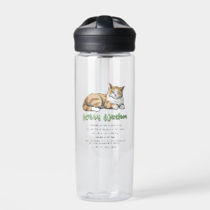 Kat Wisdom - Funny Cat Rules met een bruine kat Waterfles