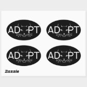 Kat wit adopteren ovale sticker (Vel)