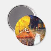 Kat (wit SH) - Terras Cafe Magneet (Voorkant / Achterkant)