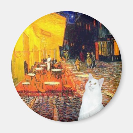 Kat (wit SH) - Terras Cafe Magneet (Voorkant)