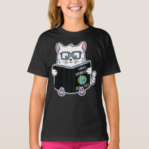 kat world dominationcat bookworm lezen t-shirt