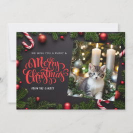 Kat Xmas vakantiekaart Feestdagenkaart