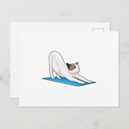 Kat Yoga Meditatie Fitness Briefkaart (Voorkant / Achterkant)