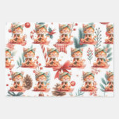 Kat Yoga met Kerst thema Inpakpapier Vel (Voorkant)