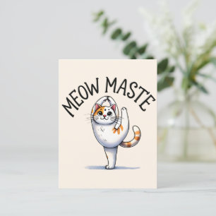 Kat Yoga Pose - Meow Maste Briefkaart