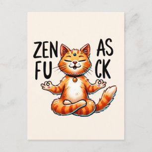 Kat Yoga Pose - Zen Briefkaart