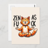Kat Yoga Pose - Zen Briefkaart (Voorkant / Achterkant)