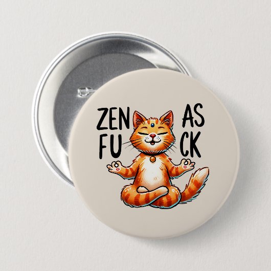 Kat Yoga Pose - Zen Ronde Button 7,6 Cm (Voorkant /achterkant)