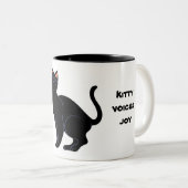 Kat zegt dat zwarte kat mooi is tweekleurige koffiemok (Voorkant rechts)