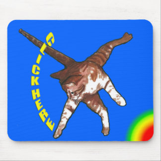 Kat zegt: klik hier! Blauwe Muismat