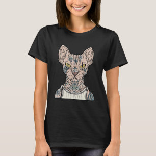 Kat Ziektevrij Sphynx Cat Shynx Cat Tattoo T-shirt