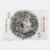 Kat zingt "Twaalf kerstdagen" Theedoek (Horizontaal)