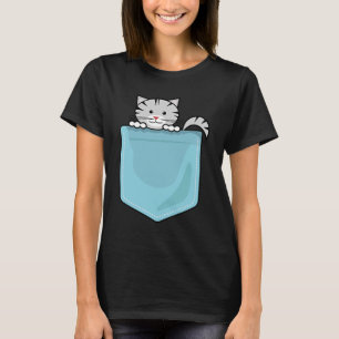 kat zit in een zak Tabbies Strepen Patte T-shirt