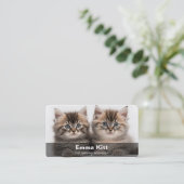 Kat Zitten/Cat Care Visitekaartje (Staand voorkant)
