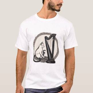 Kat Zitten En Spelen Harp Perfect Cadeau Voor Kat T-shirt
