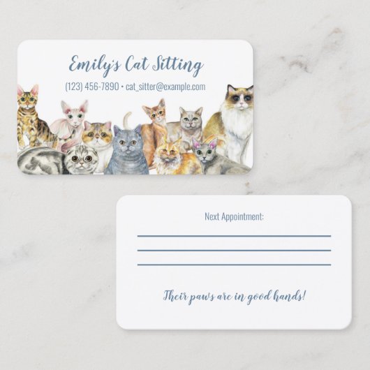 Kat Zitten Visitekaartje (Voorkant / Achterkant)