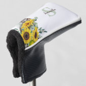 Kat Zonnebloem Monogram Naam Golfheadcover (3/4 voorkant)