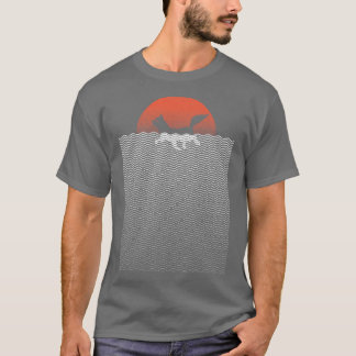 Kat Zonsondergang Zwemmen Strand Zomer door Tobe F T-shirt