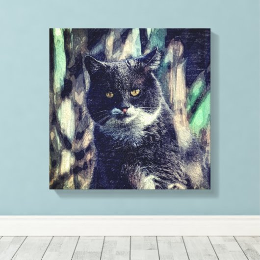 Kat, zoogdier, dier canvas afdruk (Insitu (Houten vloer))