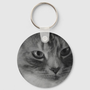 Kat (zwart-wit) sleutelhanger