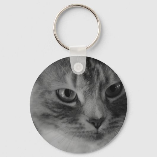 Kat (zwart-wit) sleutelhanger (Voorkant)