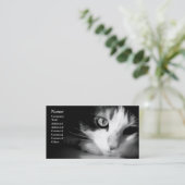 Kat zwart-wit - Visitekaartjes (Staand voorkant)