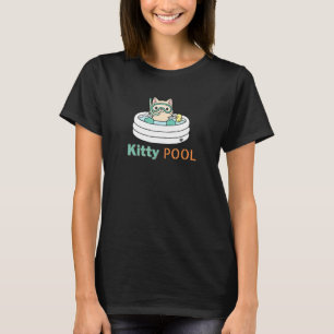 Kat zwemt in een zwembad t-shirt