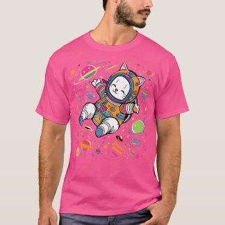 Kat zwevend in de ruimte t-shirt