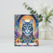 katachtige blik: de smaragdgroene kat briefkaart (Staand voorkant)