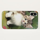 katafbeelding met rode bloemen Case-Mate iPhone case (Achterkant (horizontaal))