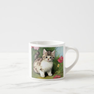 katafbeelding met rode bloemen espresso kop
