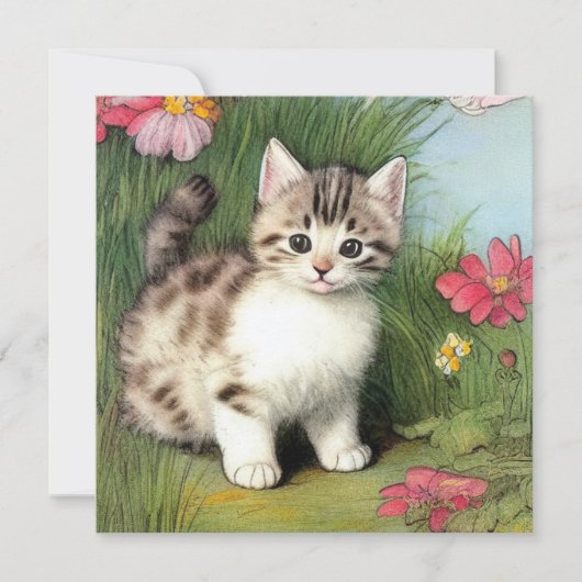 katafbeelding met rode bloemen kaart (Voorkant)