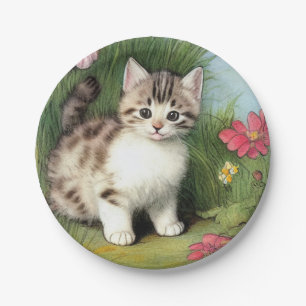  katafbeelding met rode bloemen papieren bordje