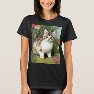 katafbeelding met rode bloemen t-shirt