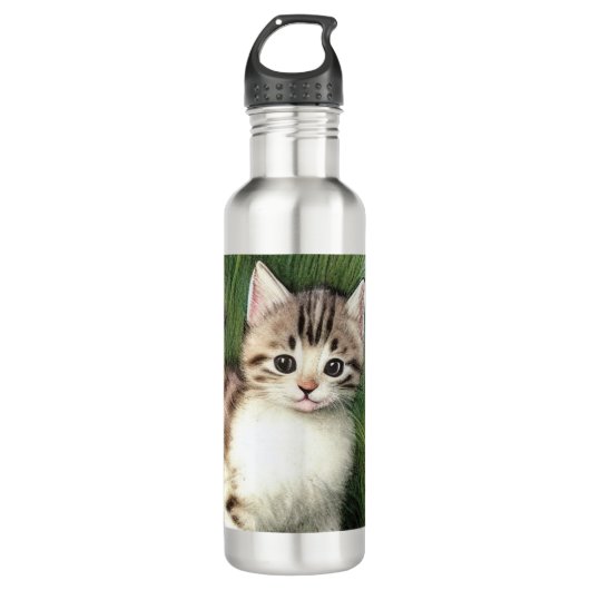 katafbeelding met rode bloemen waterfles (Voorkant)