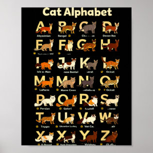 Katalfabet grappige kittenliefhebber leraar vibe poster