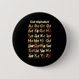 Katalfabet grappige kittenliefhebber leraar vibe ronde button 5,7 cm