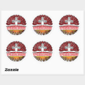 Katalonien Katalanisch Schweizer Schweiz Baum Ronde Sticker (Vel)
