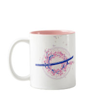 Katana à l'encre bleue & Mug Fleur de Cerisier / S