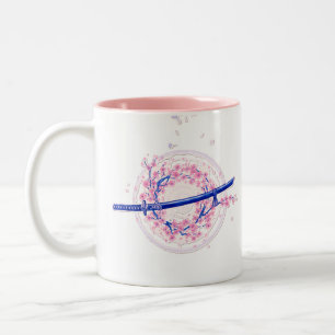 Katana à l'encre bleue & Mug Fleur de Cerisier / S