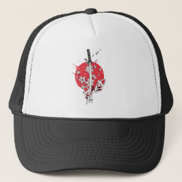 Katana cherry blossom fox mask trucker pet