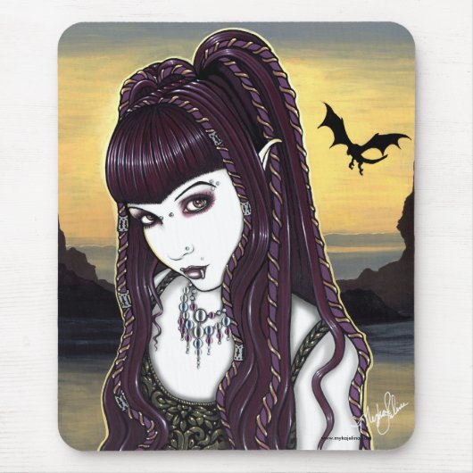 Katana Gothic Dragon Goddess Mousepad Muismat (Voorkant)