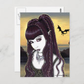 Katana Gothique Dragon Goddess Carte postale (Devant / Derrière)