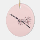 Katana met sakura-tak keramisch ornament (Links)